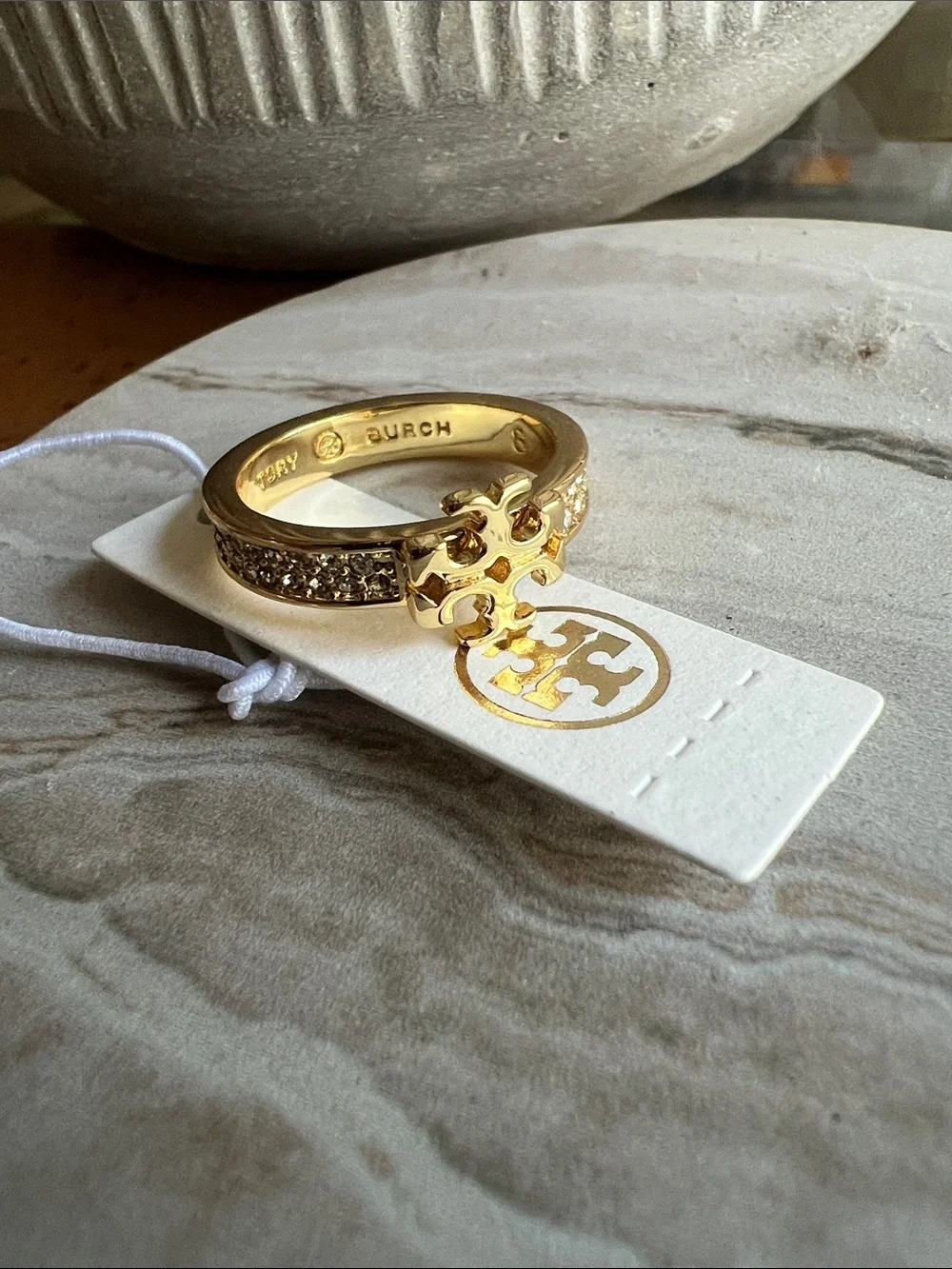 Tory Burch Kira Pave Ring Size 8